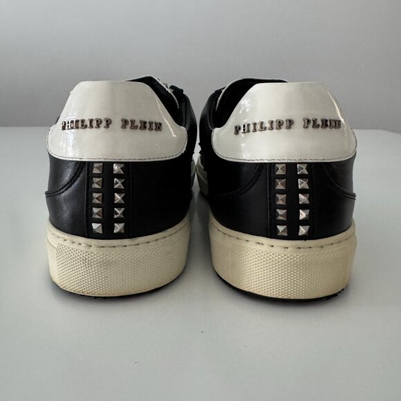 PHILIPP PLEIN Leather Studs Lo-Top sneakers Black, Size 44/ US 11 - Picture 7 of 17